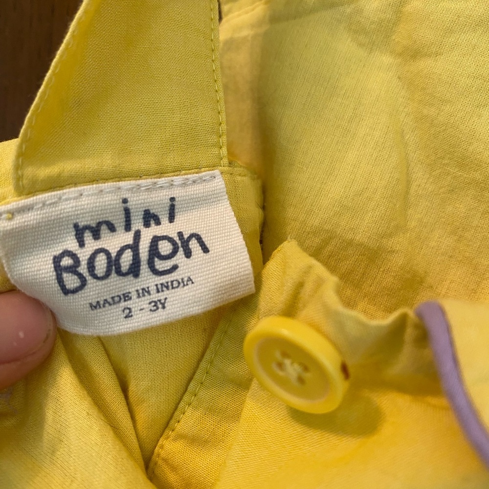 Mini Boden Yellow Rainbow Dress
